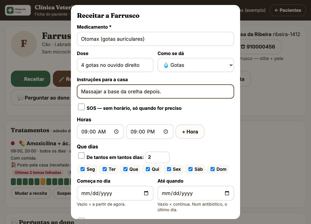 A caixa de receitar um medicamento